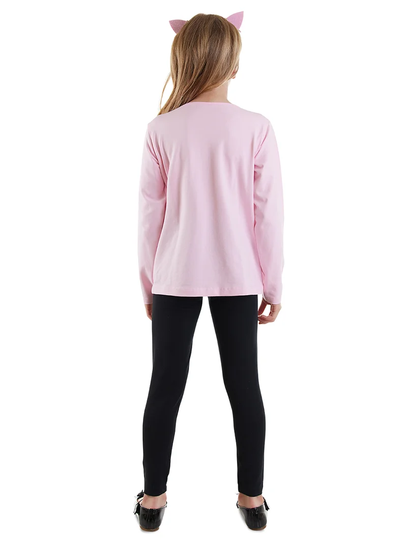 دينوكيدس طقم بناتي تي شيرت ليجنز بتطريز أرنب